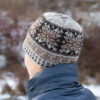 Scalloway herrelue i Fair Isle strikk