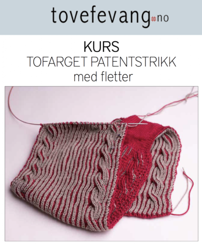 Tofarget patentstrikk kurs  og oppskrift til Tove skjerf - Bilde 2