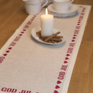 GOD JUL løper i lin, broderi materialpakke!