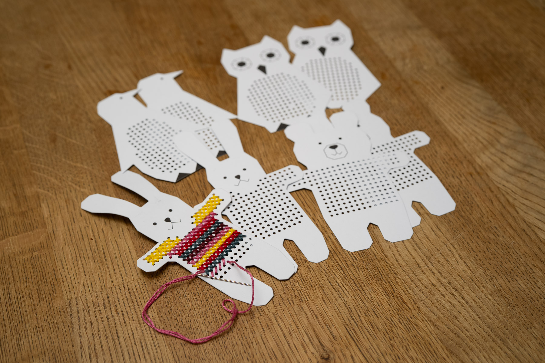Paper Poetry - broderi for barn - bjørn, kanin, pingvin og ugle - Bilde 4
