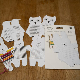 Paper Poetry - broderi for barn - bjørn, kanin, pingvin og ugle