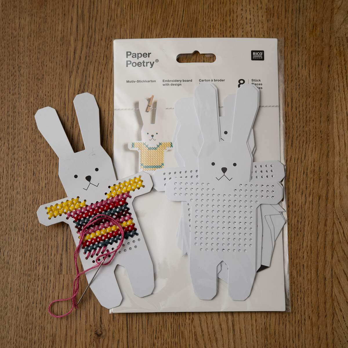 Paper Poetry - broderi for barn - bjørn, kanin, pingvin og ugle - Bilde 3