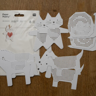 Paper Poetry - broderi for barn - katt, hund, hest og snegle