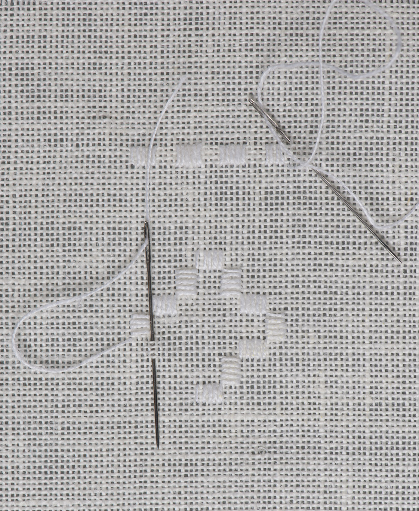 HARDANGERSØM tallerkendemper/liten brikke i lin, broderi materialpakke! - Bilde 7