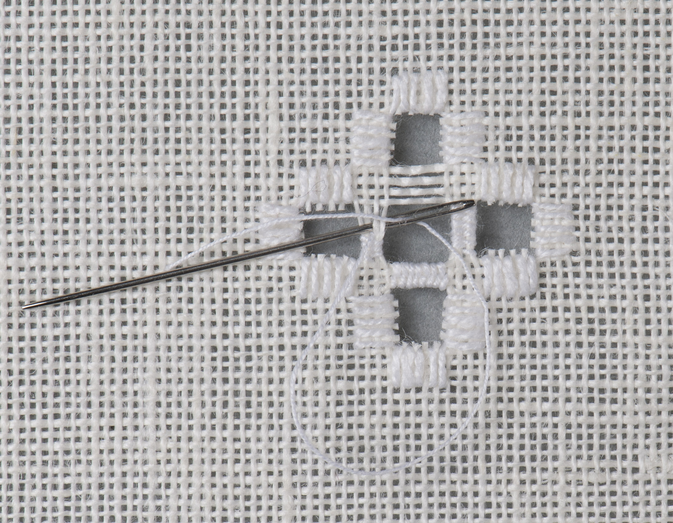 HARDANGERSØM tallerkendemper/liten brikke i lin, broderi materialpakke! - Bilde 5